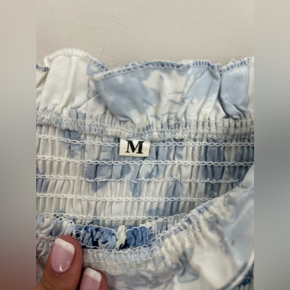 Blue and white floral dress 👗 size M - Picture 3 of 8